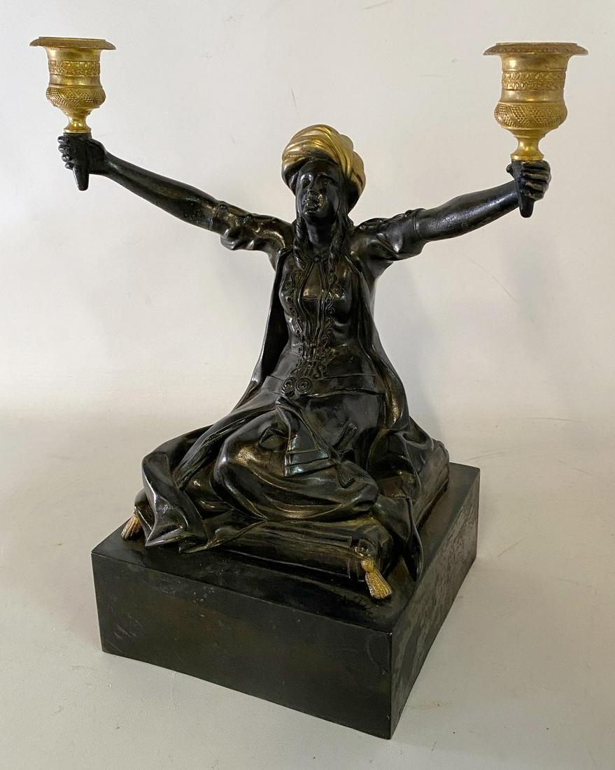 ORIENTALIST BRONZE CANDLESTICKS HOLDER (1 of 4)