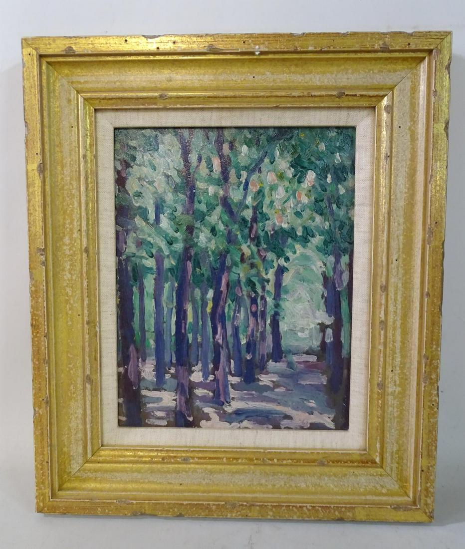 RENE JULLIEN OIL ON PANEL FOREST LANDSCAPE 9.5X7.5 (1 of 6)