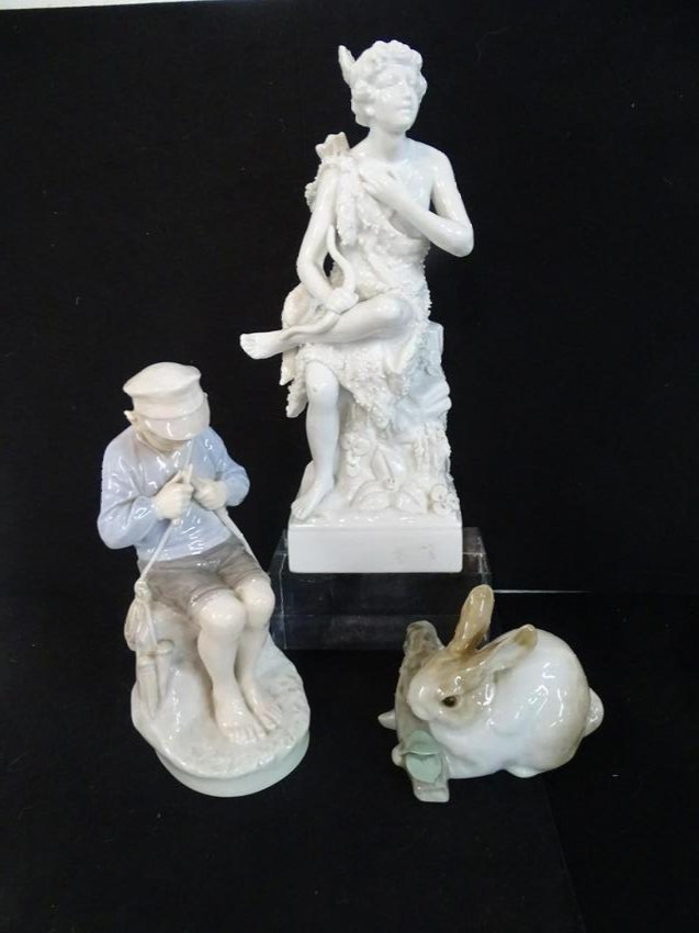3PCS FIGURAL PORCELAIN.INC. LLADRO AND ROYAL COPENHAGEN (1 of 10)