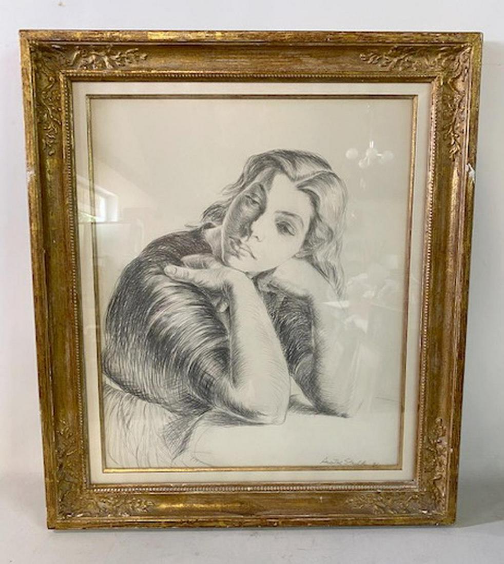 ANATOL SHULKIA PENCIL ON PAPER STUDY OF A GIRL 21X17.5 (1 of 4)