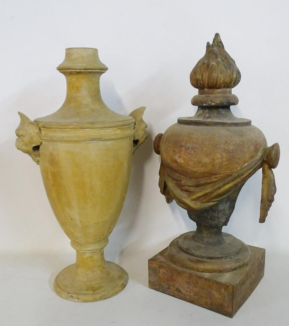 2 ARCHITECTURAL PIECES: 1 WOOD & 1 TOLE (1 of 9)