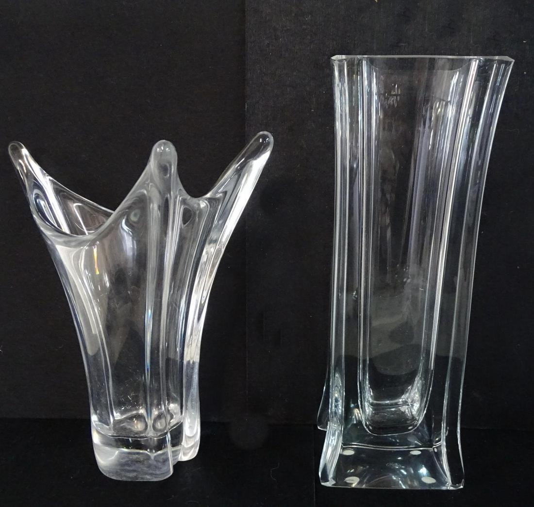 2 FRENCH CRYSTAL VASES 11" TALLEST (1 of 8)