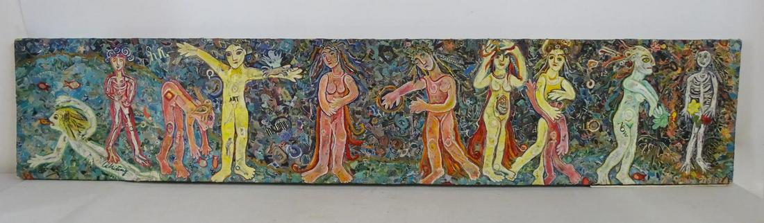 LISA COLLADO MIXED MEDIA COLLAGE (LIFE FRIESE )11.5X56: LISA COLLADO MIXED MEDIA COLLAGE (LIFE FRIESE )11.5X56