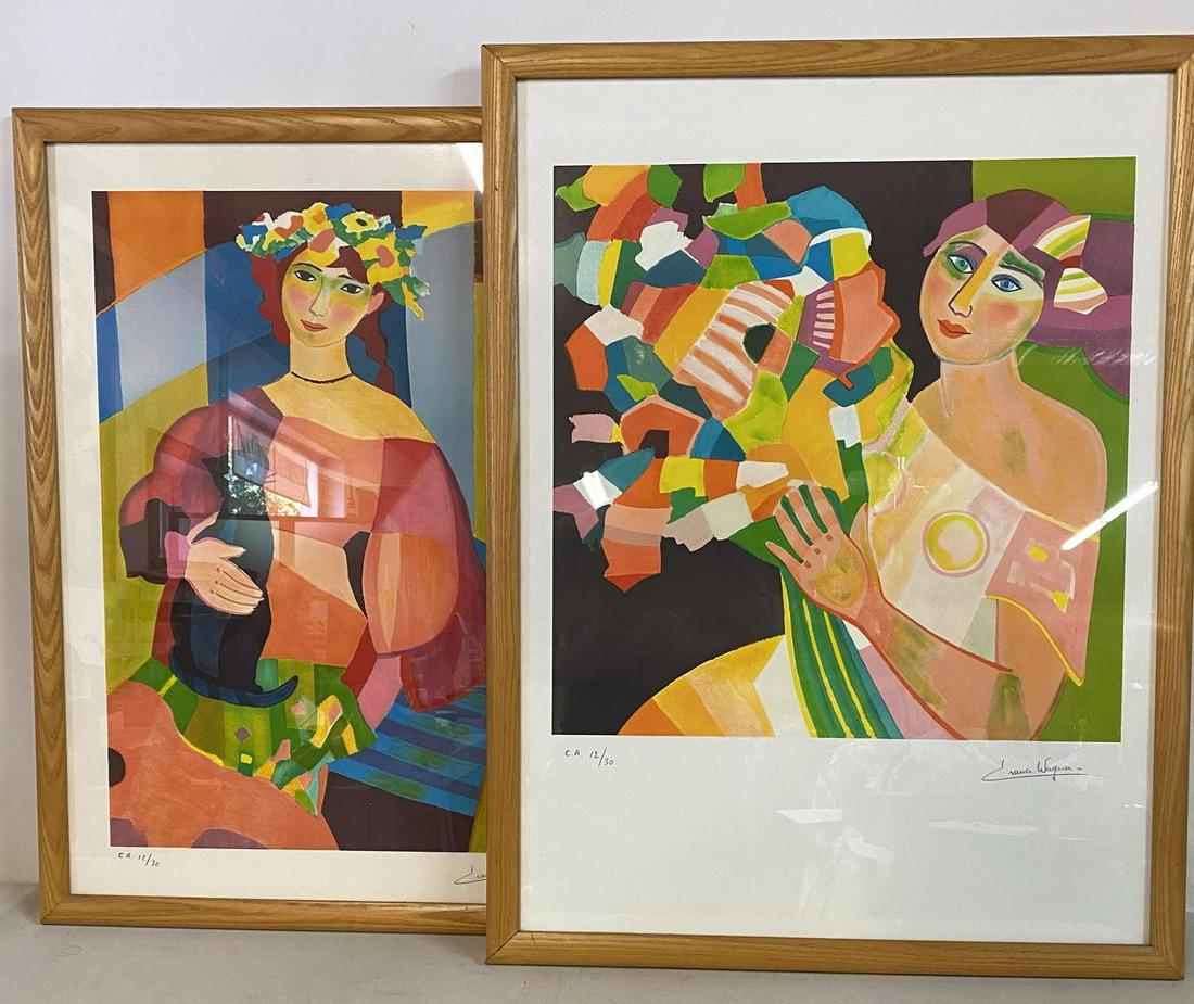 2 WAGNER PENCIL SGN. ARTIST PROOFS "FEMALE PORTRAITS": 2 WAGNER PENCIL SGN. ARTIST PROOFS "FEMALE PORTRAITS" 33.5" X 25.5" (INC. FRAME)