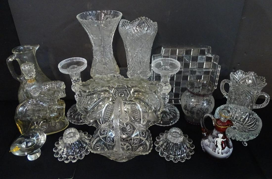 EXTENSIVE LOT OF CRYSTAL AND PRESSED GLASS, ETC. (1 of 13)
