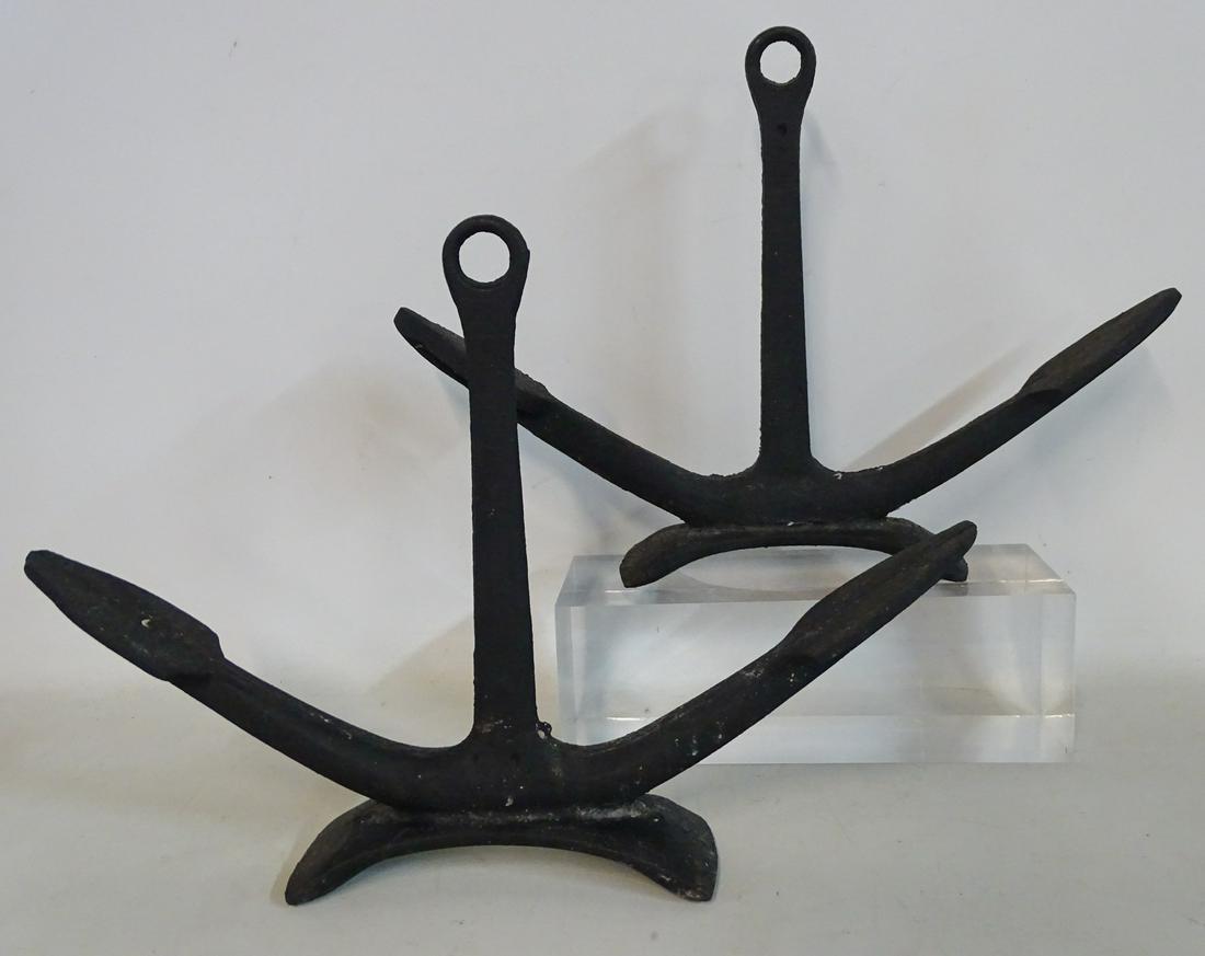 PAIR ANCHOR FIGURAL ANDIRONS 13X18.5X3.5 (1 of 5)