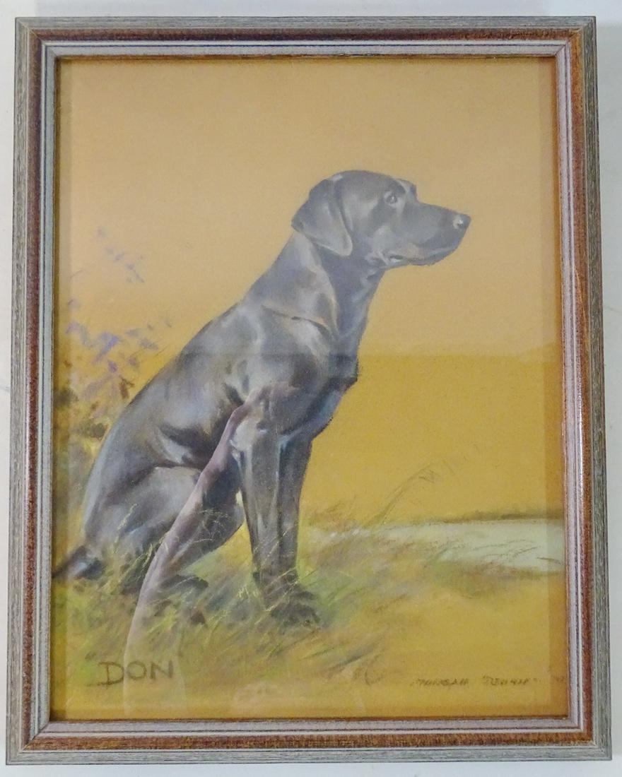MORGAN DENNIS SIGNED PASTEL/PAPER "BLACK LAB" "DON" (1 of 4)