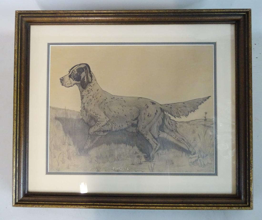 LYNN BOGUE HUNT PENCIL DRAWING ENGLISH SETTER "AT (1 of 4)