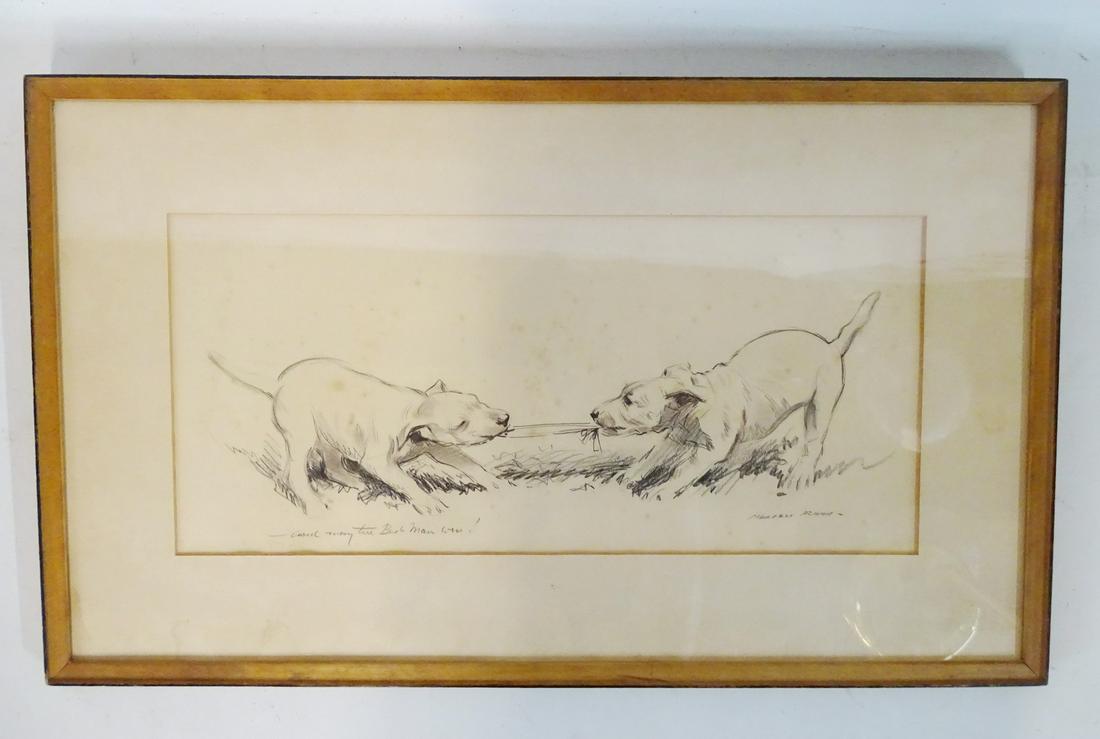 MORGAN DENNIS SIGNED PENCIL DRAWING "MAY THE BEST MAN (1 of 8)