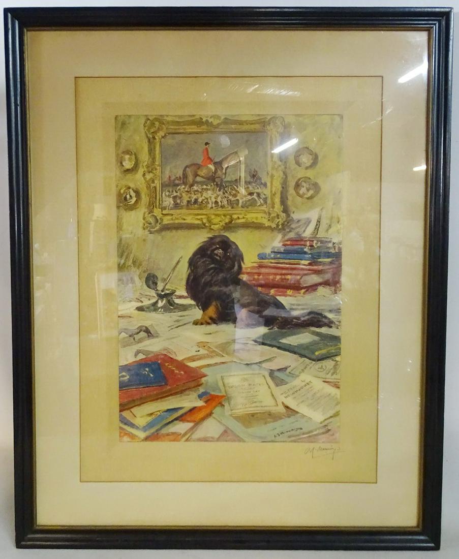 A.J. MUNNINGS PENCIL SIGNED LITHOGRAPH "THE BLACK (1 of 6)
