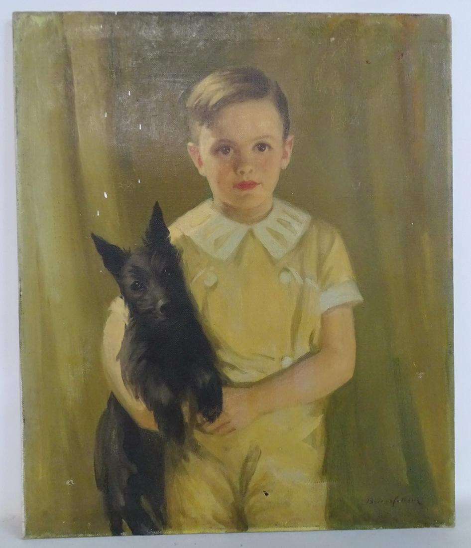 BAIRNS FATHERS SGNED OIL ON CANVAS "BOYS BEST FRIENDS" (1 of 9)