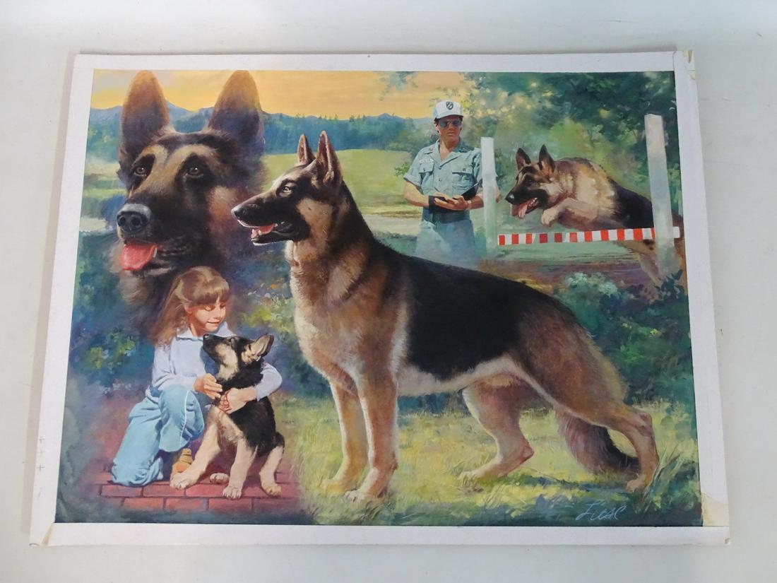 CHARLES LIESE SIGNED GOUACHE ON PAPER ILLUSTRATION (1 of 7)