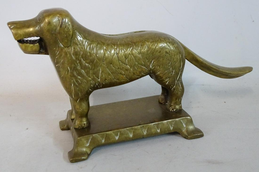 BRONZE NEWFOUNDLAND FIGURAL NUTCRACKER 5.5" X 10.5" X (1 of 4)