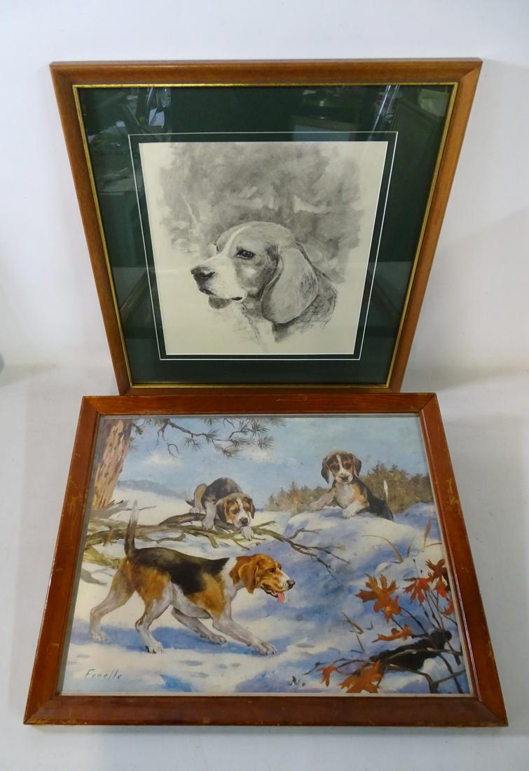 (2) BEAGLE THEMED WORKS INC. CHUCK LIESE SGN. DRAWING (1 of 3)
