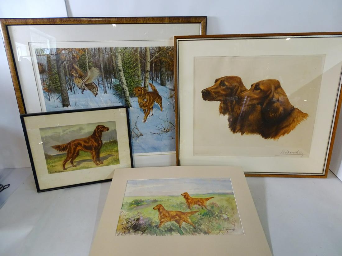 (4) IRISH SETTER THEMED WORKS INC. DIANA THORN SGN. W/C (1 of 7)
