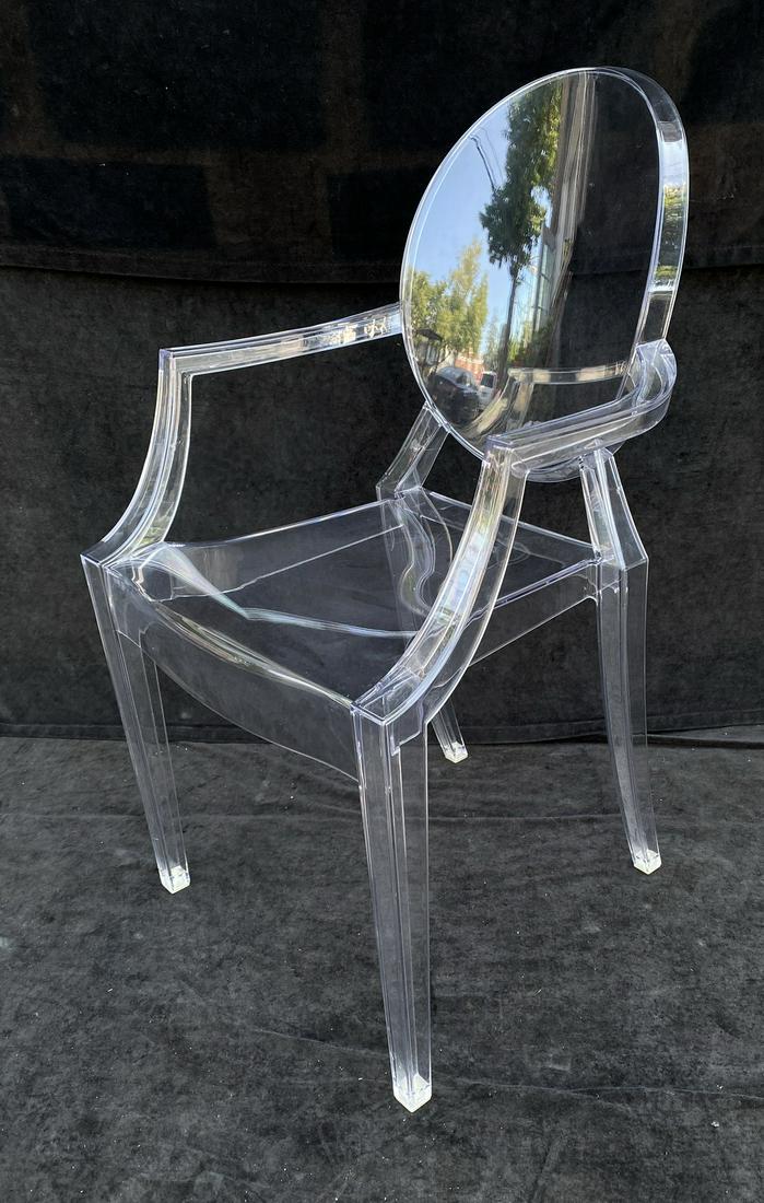 KARTELL LOUIS GHOST CHAIR BY PHILLIPE STARCK 37" X 22": KARTELL LOUIS GHOST CHAIR BY PHILLIPE STARCK 37" X 22" X 22"