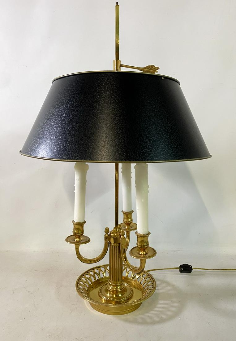 BRONZE BOUILLOTE LAMP W/ TOLE SHADE (1 of 4)