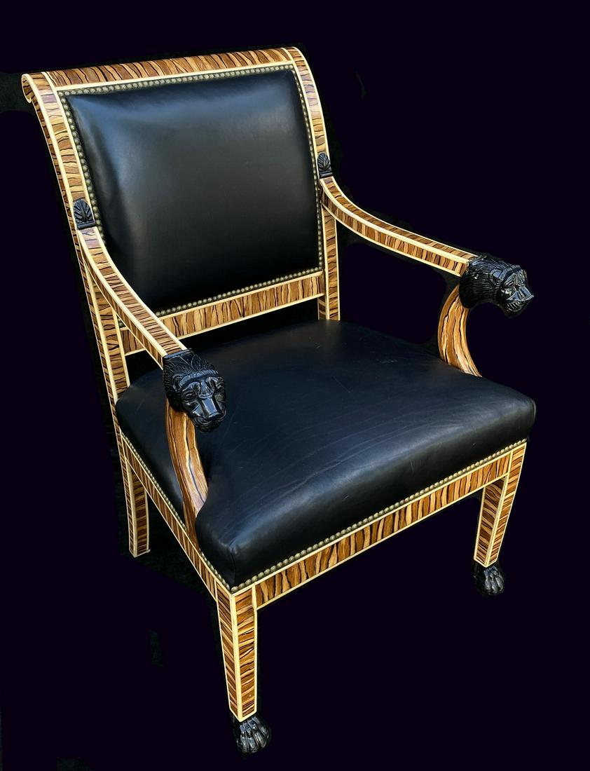 FAUX GRAIN REGENCY ARM CHAIR 36" X 24" X 25" (1 of 6)