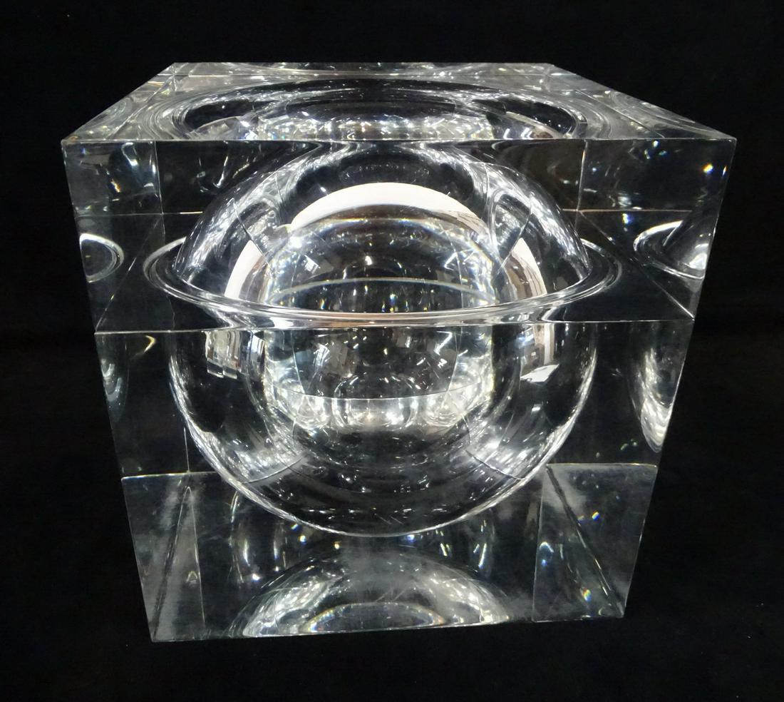 OUSTANDING MIC CENTURY LUCITE ICE BUCKET  8.5" X 8.25" (1 of 6)