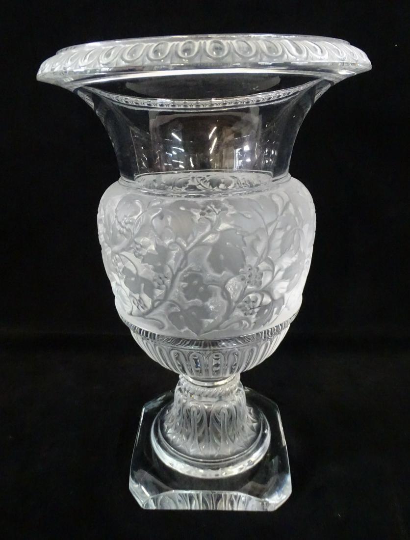 LALIQUE "VERSAILLES" CRYSTAL URN FORM VASE 13.58" H x (1 of 8)