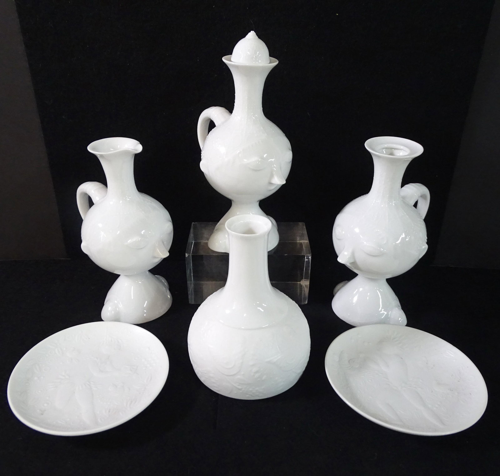 6 PCS. BJORN WIINBLAD ROSENTHAL PORCELAIN INC. FIGURAL: 6 PCS. BJORN WIINBLAD ROSENTHAL PORCELAIN INC. FIGURAL CRUETS