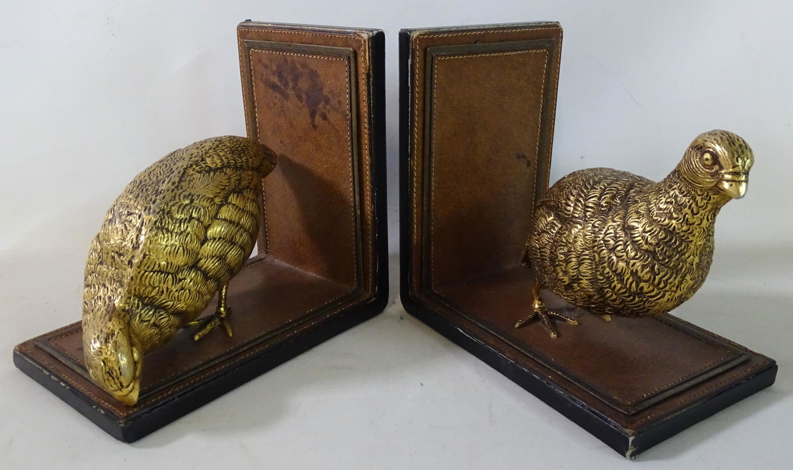 GUCCI VINTAGE 1950S LEATHER AND BRONZE QUAIL FIGURAL (1 of 11)