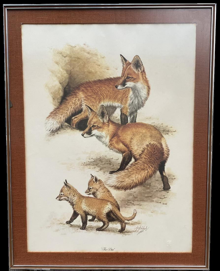 IMPRESSIVE PRINT "FOX DEN"  38" X 30.5" (1 of 5)