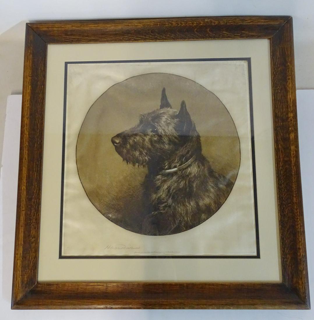 LOVELY HERBERT DICKSEE SGN. CIRCULAR ETCHING "SCOTTISH (1 of 5)