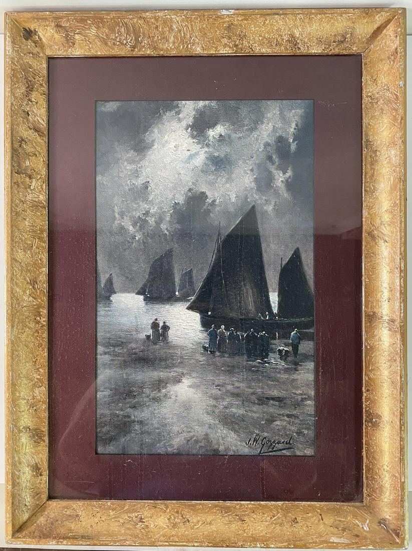 J.W. GOZZARD SIGNED PRINT (DUTCH SAILBOATS) (1 of 4)