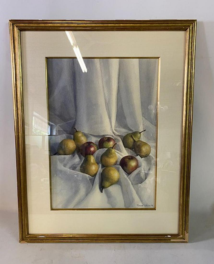 MARION WELCH "98" WATERCOLOR FRUIT STILL LIFE 20" X 14" (1 of 4)