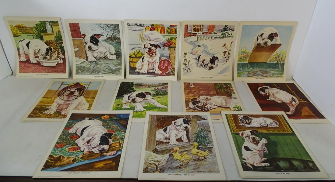 GROUP OF MORGAN DENNIS "BABY BULLDOG" THEMED PRINTS 12 (1 of 14)