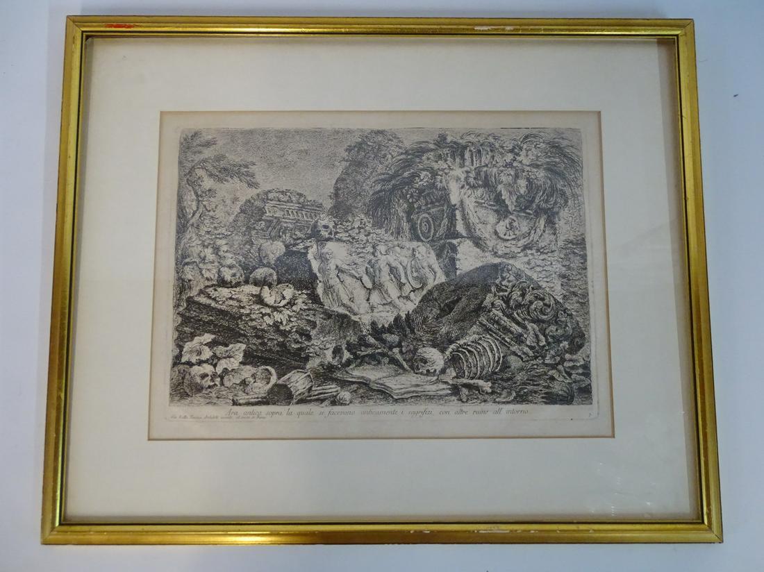 G.F. ETCHING PIRANESI PROV. SWAN GALLERIES 10" X 14" (1 of 5)