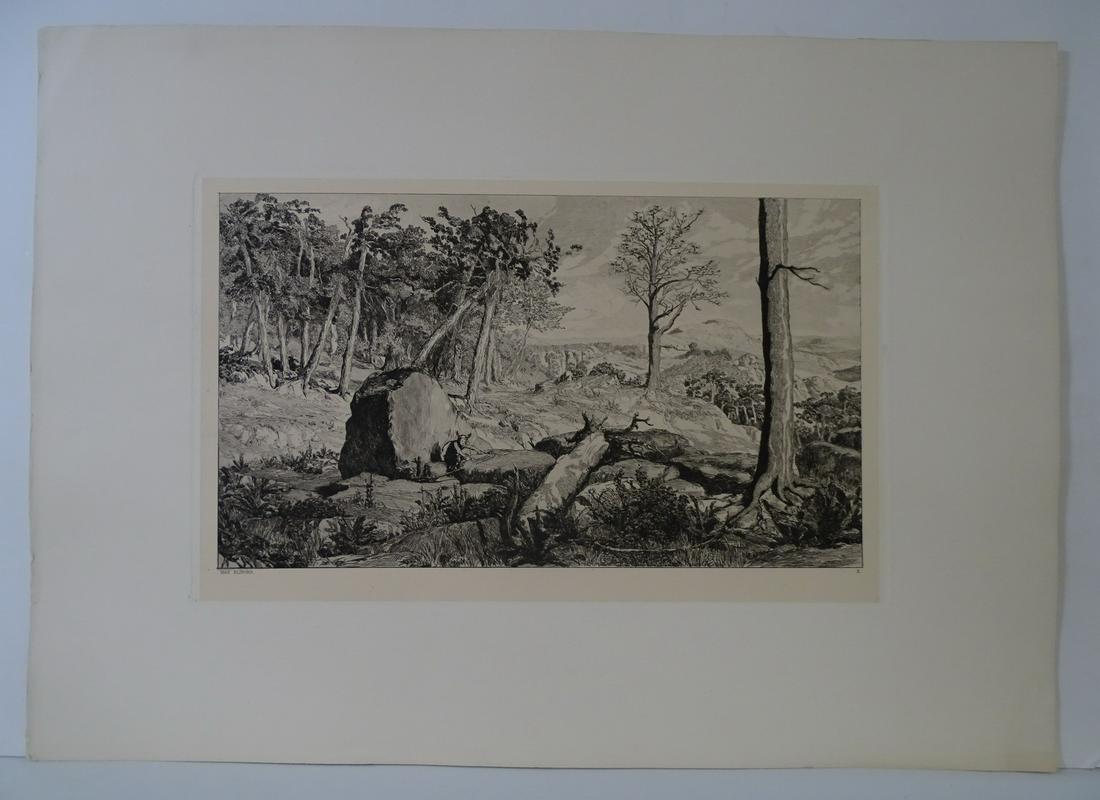 MAX KLINGER SIMPLICIUS IN THE WILDERNESS, INTERMEZZI: MAX KLINGER SIMPLICIUS IN THE WILDERNESS, INTERMEZZI OPUS IV 1881 ETCHING 10.25" X 16.5"
