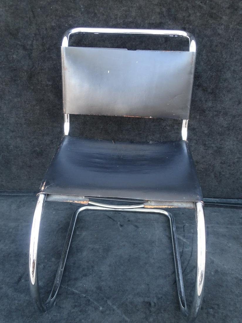 MIES VAN DER ROHE MID CENTURY 'BRNO' LEATHER AND CHROME: MIES VAN DER ROHE MID CENTURY 'BRNO' LEATHER AND CHROME CHAIR