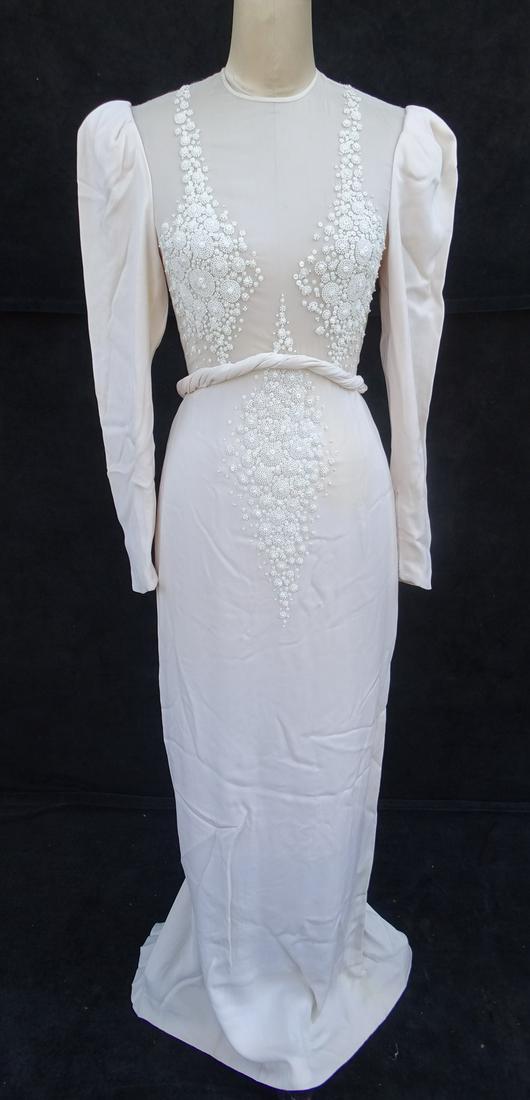 VINTAGE GALANOS WEDDING / EVENING LONG DRESS WITH (1 of 5)