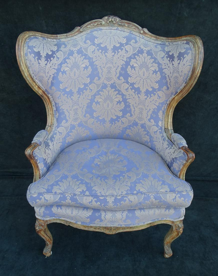 LOUIS XV STYLE DAMASK UPHOLSTERED DOWN CUSHION SEMI (1 of 12)