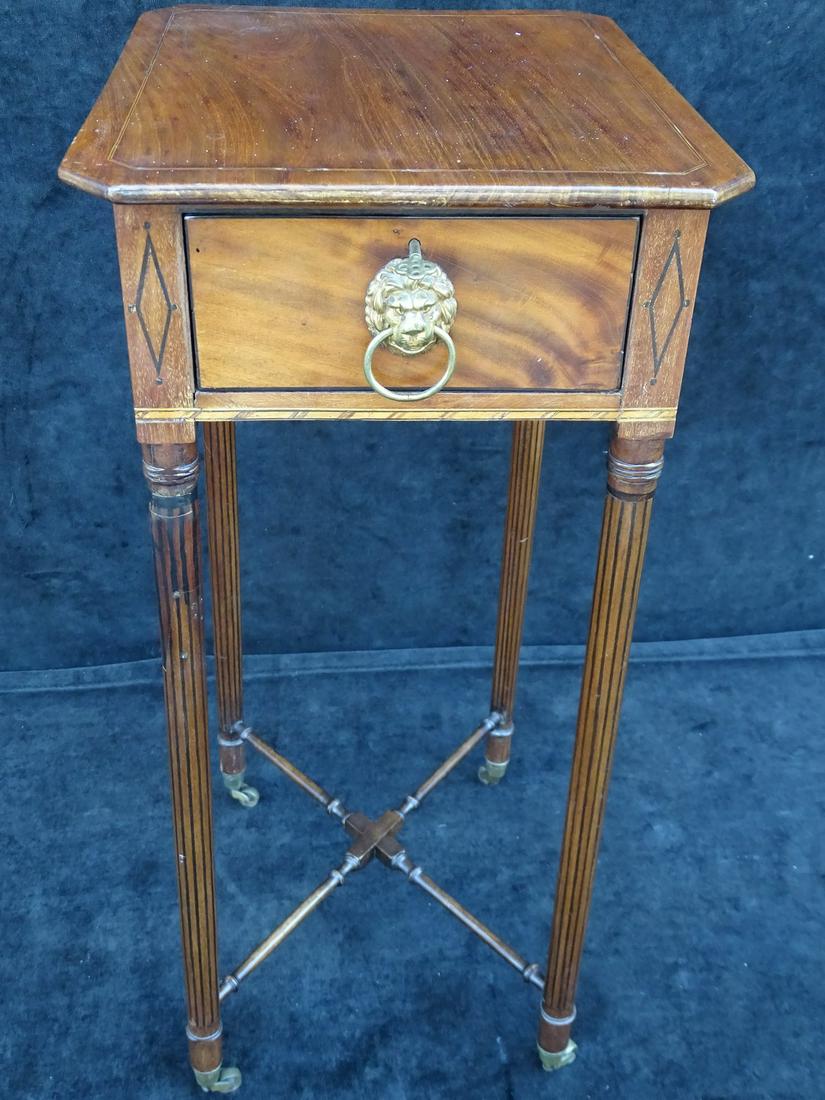 18/19TH C. LOVELY MAHOGANY INLAID WORK TABLE 27.75" X (1 of 9)