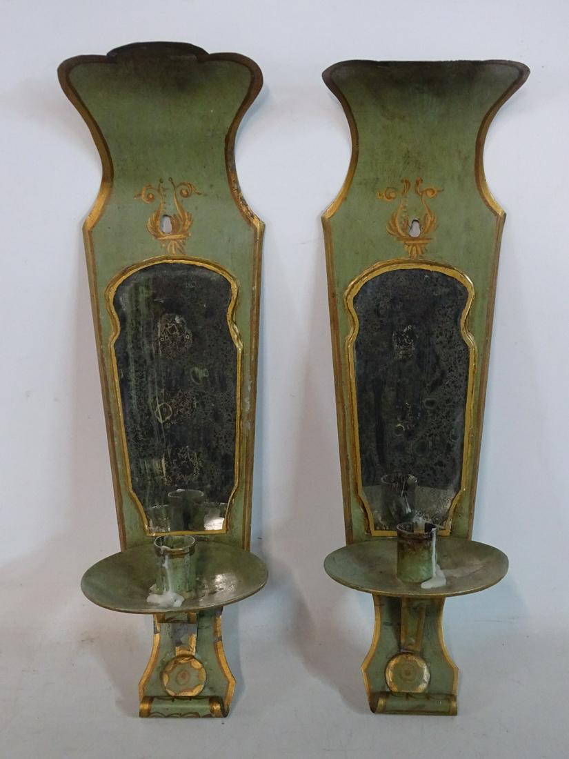 PR. MIRRORED TOLE SCONCES 10"H (1 of 7)