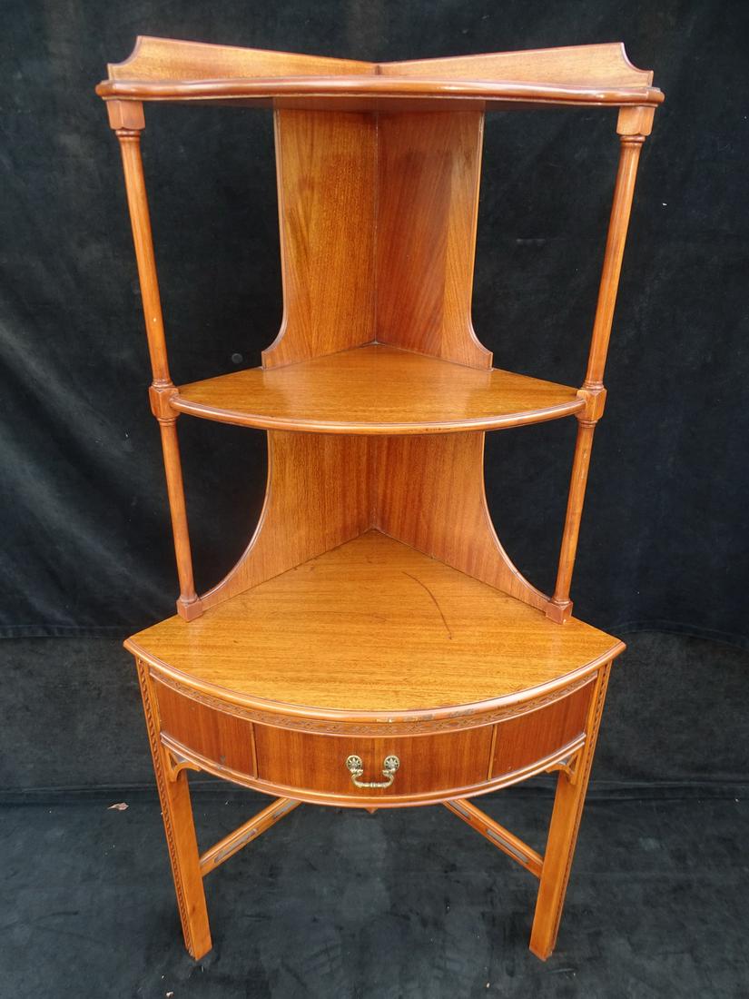 WALNUT CORNER ETAGERE 54.5" X 18" X 26.5" (1 of 8)