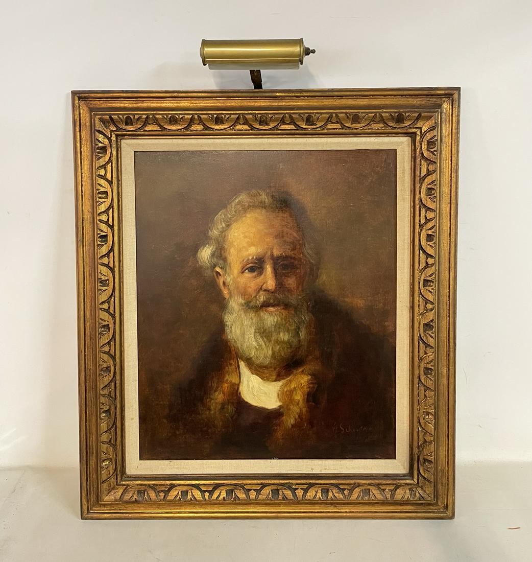FRENCH. SCHOURMAN ? SIGNED OIL ON CANVAS PORTRAIT MAN (1 of 6)