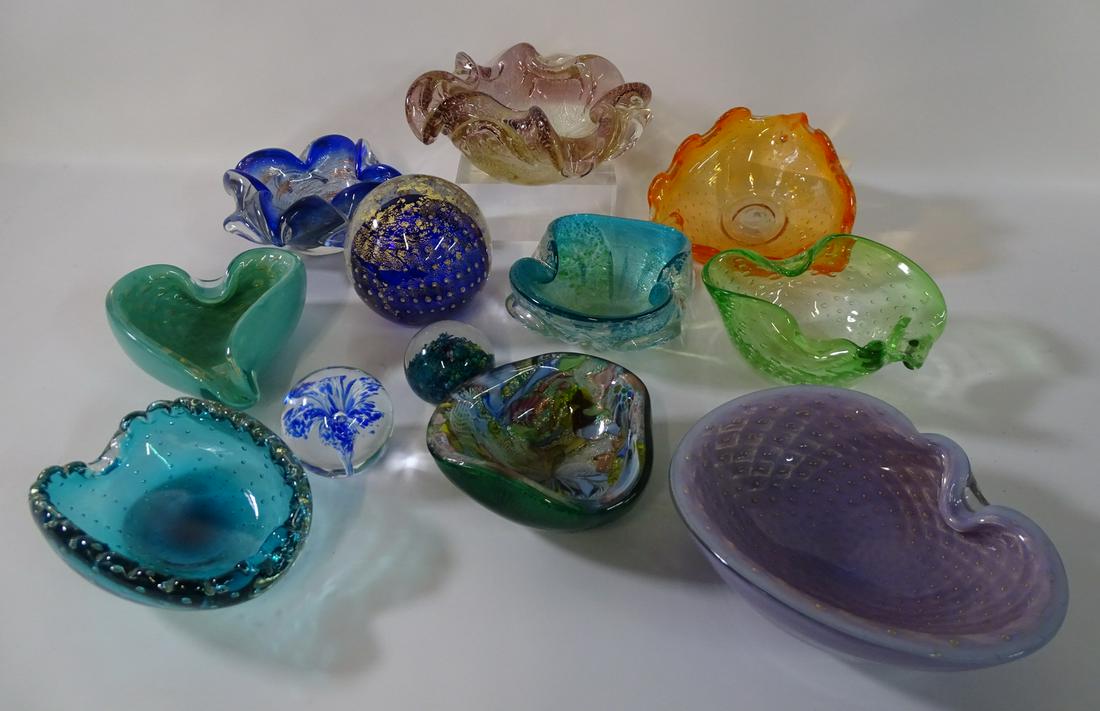12 PCS. MID CENTURY GLASS ITEMS INC. MURANO BOWL  3" X (1 of 9)