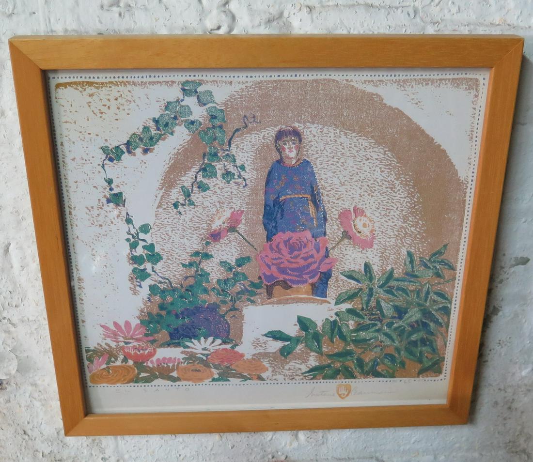 EL SANTO WOODCUT [LEAVING ETIENNE] SGN..GUSTAVE BAUMANN (1 of 4)