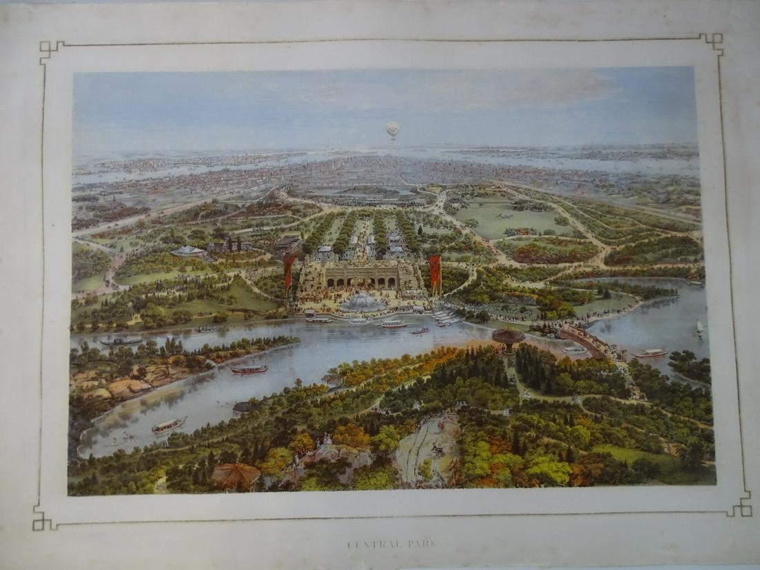 JOHN BACHMANN BIRD'S EYE VIEW CENTRAL PARK (SUMMER) NEW (1 of 4)