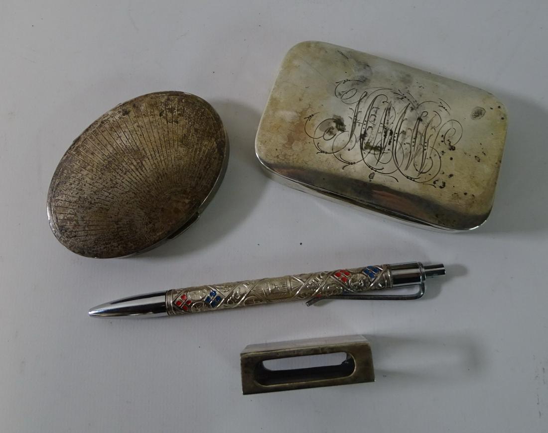 3 PIECE STERLING SILVER SIG CASE, PEN AND ELIZABETH (1 of 5)