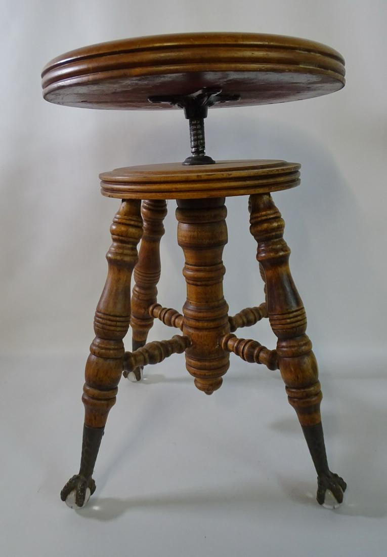 VICTORIAN PIANO STOOL 19X14.5 DIA.. (1 of 6)