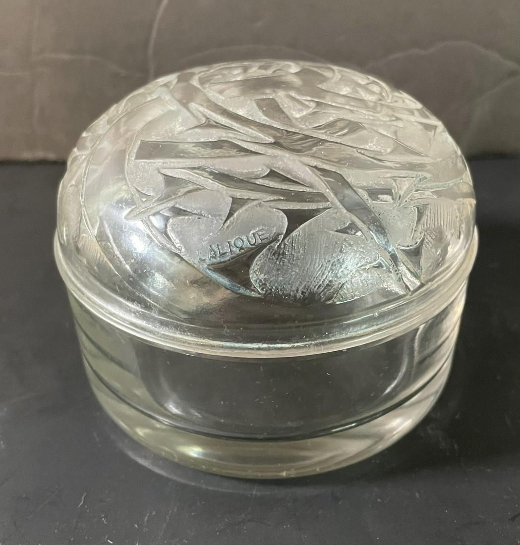 R. LALIQUE COVERED BOX (3 1/4" X 4" DIA.) (1 of 6)