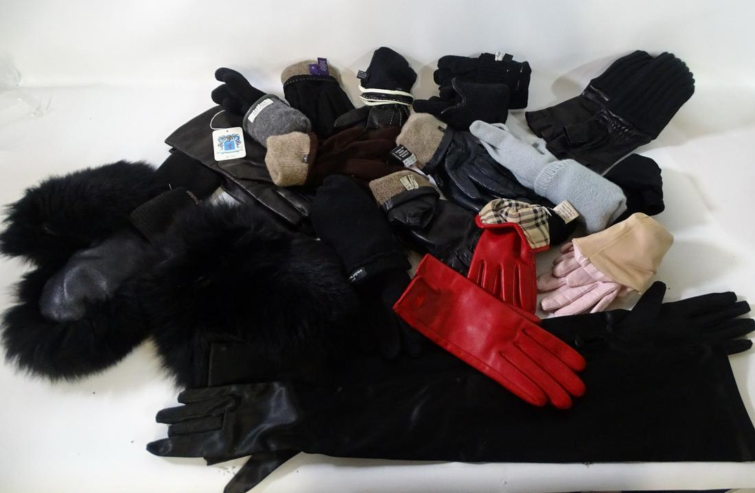 26 PAIRS OF DESIGNER LEATHER AND CASHMERE GLOVES INC. (1 of 2)