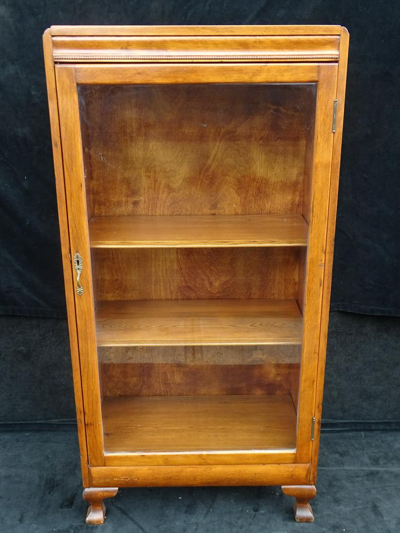 CHERRY GLASS DOOR CABINET 48 1/2" X 24" X 12 3/4" (1 of 9)