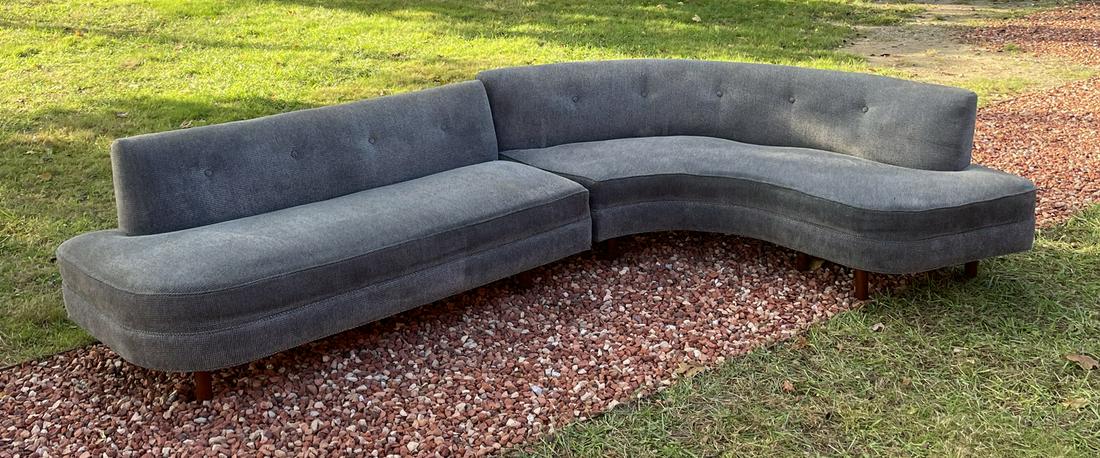 MID CENTURY 2 PART SECTIONAL SOFA 30 X 69 X 30 & 30 X (1 of 9)