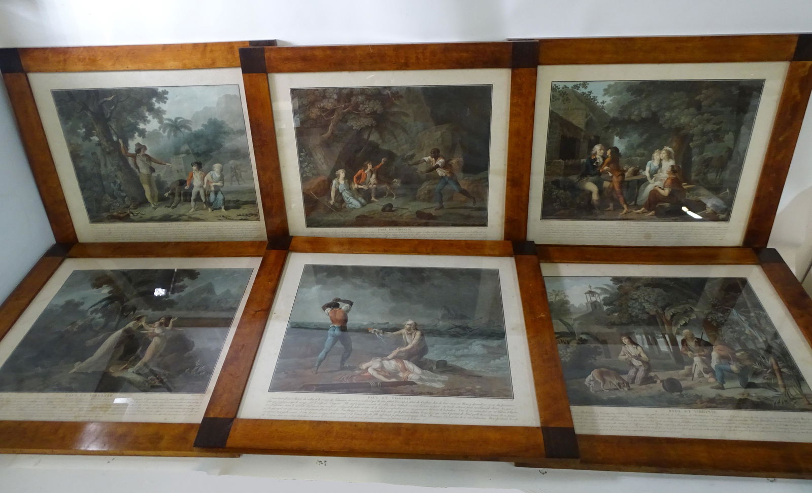 SERIES OF 6 FRENCH PRINTS "PAUL ET VIRGINIE" 20 1/4 X (1 of 8)